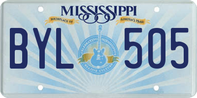 MS license plate BYL505