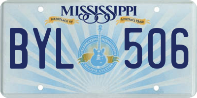 MS license plate BYL506