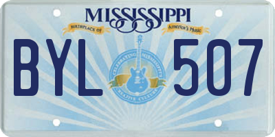 MS license plate BYL507