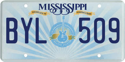 MS license plate BYL509