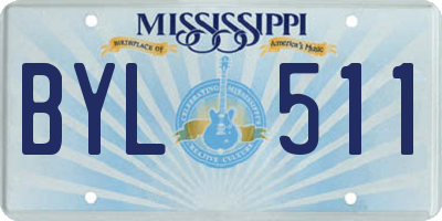 MS license plate BYL511