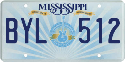 MS license plate BYL512