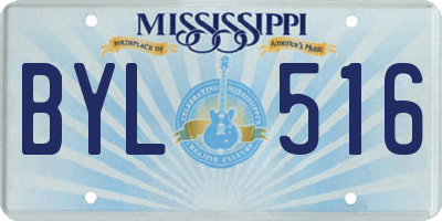 MS license plate BYL516