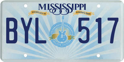 MS license plate BYL517