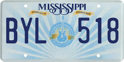 MS license plate BYL518