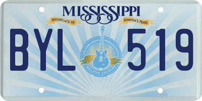MS license plate BYL519