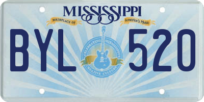 MS license plate BYL520