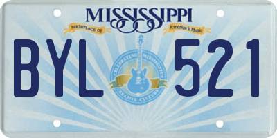 MS license plate BYL521
