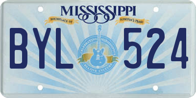 MS license plate BYL524