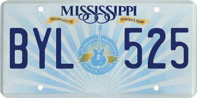 MS license plate BYL525