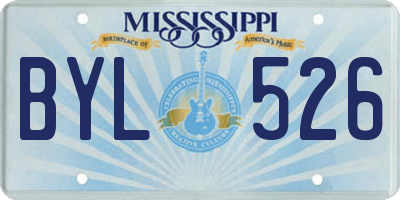 MS license plate BYL526