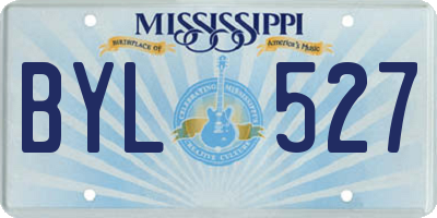 MS license plate BYL527