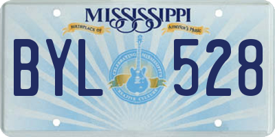 MS license plate BYL528