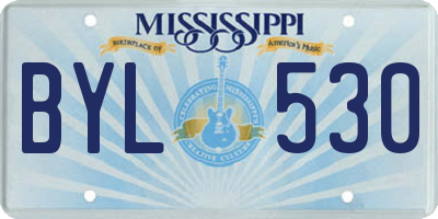 MS license plate BYL530