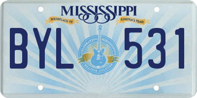 MS license plate BYL531