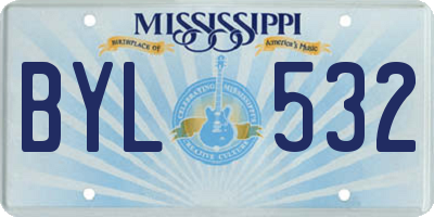 MS license plate BYL532