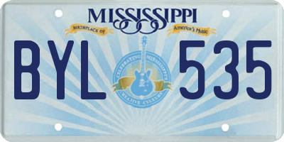 MS license plate BYL535