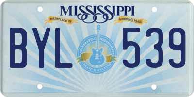 MS license plate BYL539