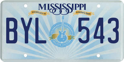 MS license plate BYL543
