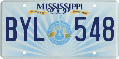 MS license plate BYL548