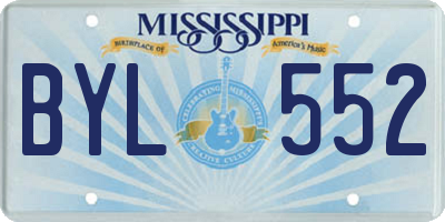 MS license plate BYL552