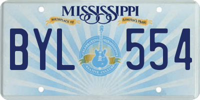 MS license plate BYL554