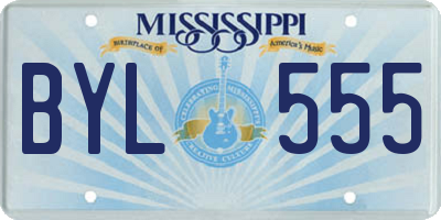 MS license plate BYL555