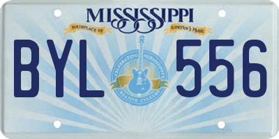 MS license plate BYL556