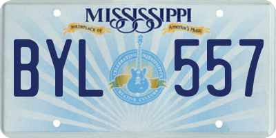 MS license plate BYL557