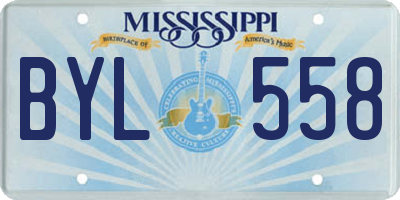 MS license plate BYL558