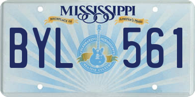 MS license plate BYL561
