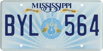 MS license plate BYL564