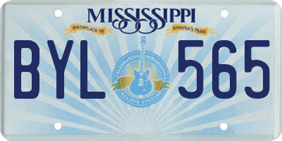 MS license plate BYL565