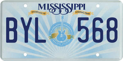 MS license plate BYL568