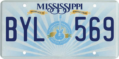 MS license plate BYL569