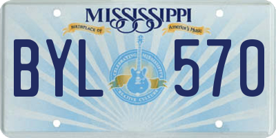 MS license plate BYL570