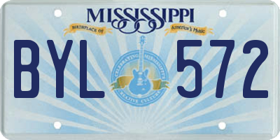 MS license plate BYL572