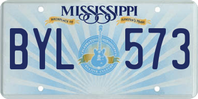 MS license plate BYL573