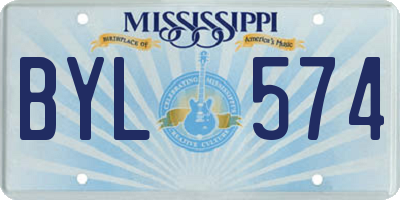 MS license plate BYL574