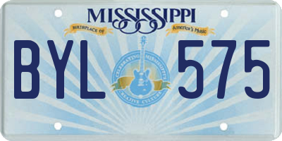 MS license plate BYL575