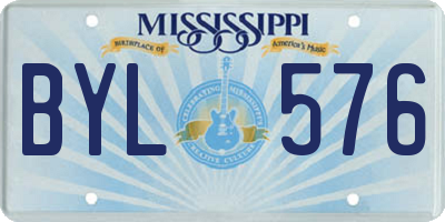 MS license plate BYL576