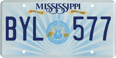 MS license plate BYL577