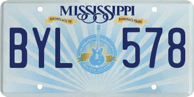 MS license plate BYL578