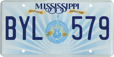 MS license plate BYL579