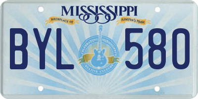 MS license plate BYL580