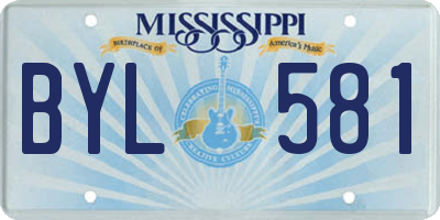 MS license plate BYL581