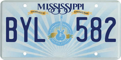 MS license plate BYL582