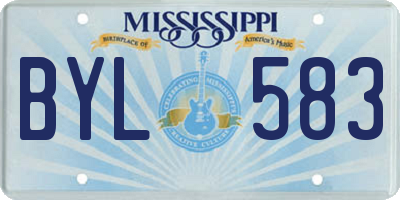 MS license plate BYL583
