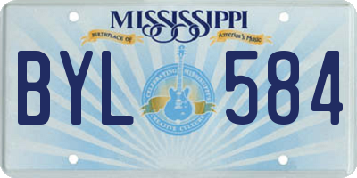MS license plate BYL584