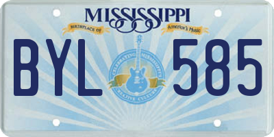 MS license plate BYL585